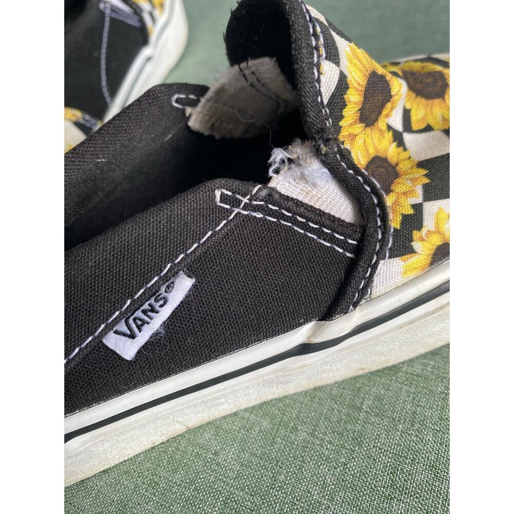 Vans Sunflower & Black/White Checkerboard Slip-Ons - Size 6.5 - Picture 7 of 10